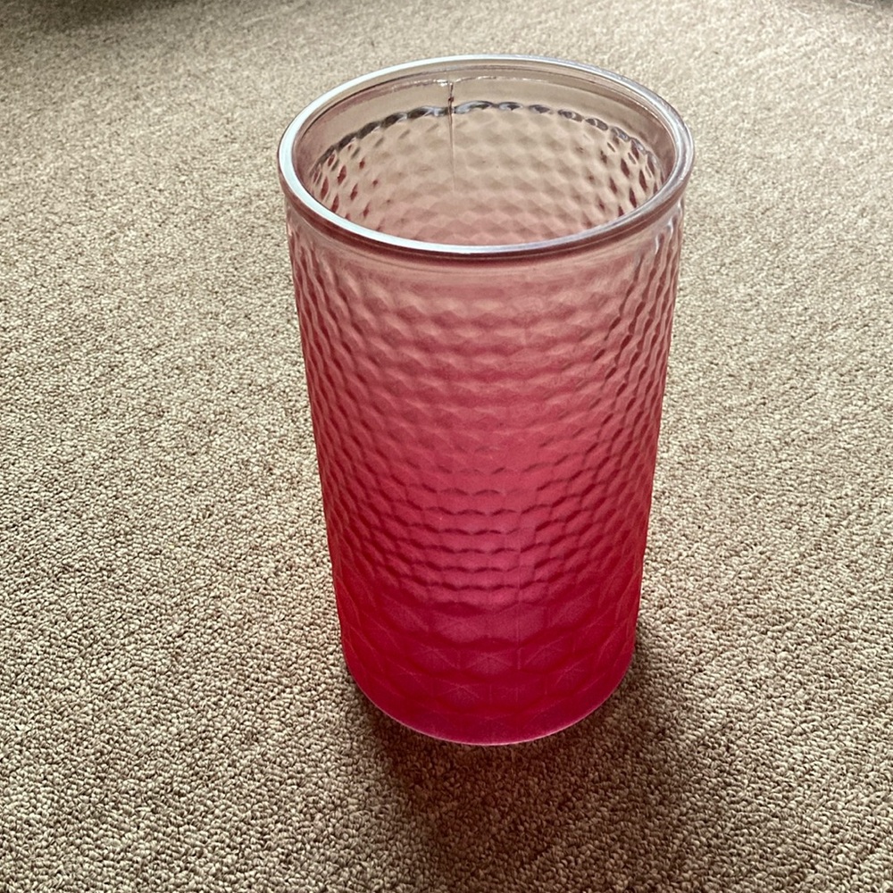 Vibrant Pink Textured Glass Vase